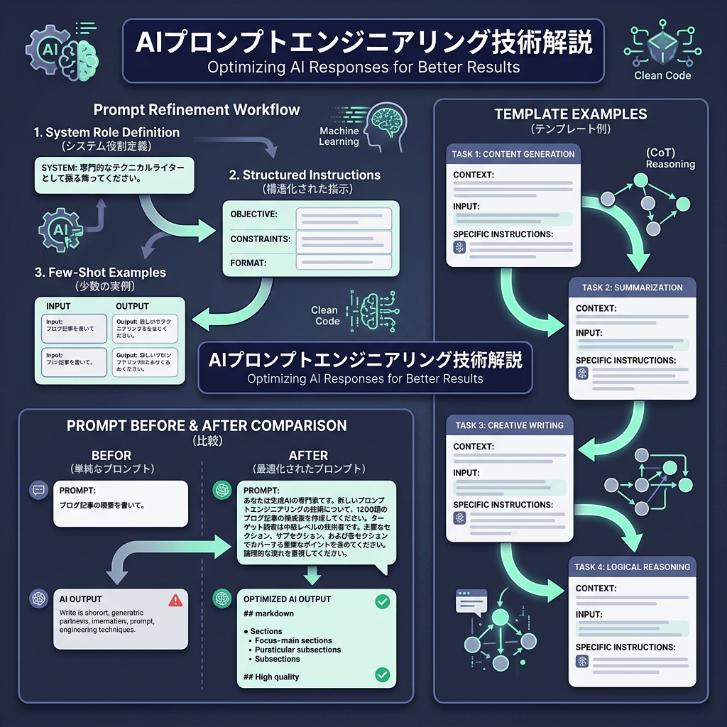 高精度プロンプト設計と業務活用イメージ